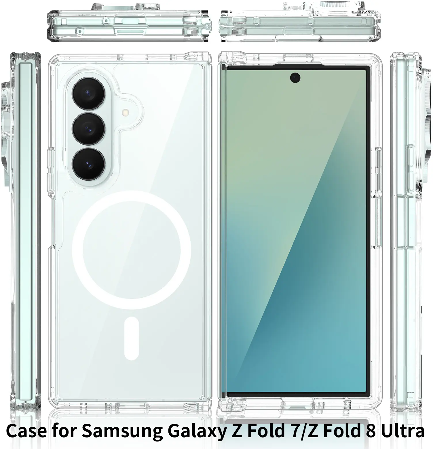 Samsung Galaxy Z Fold 8 Ultra Hoesje Hard Back Cover met MagSafe Transparant afbeelding 11