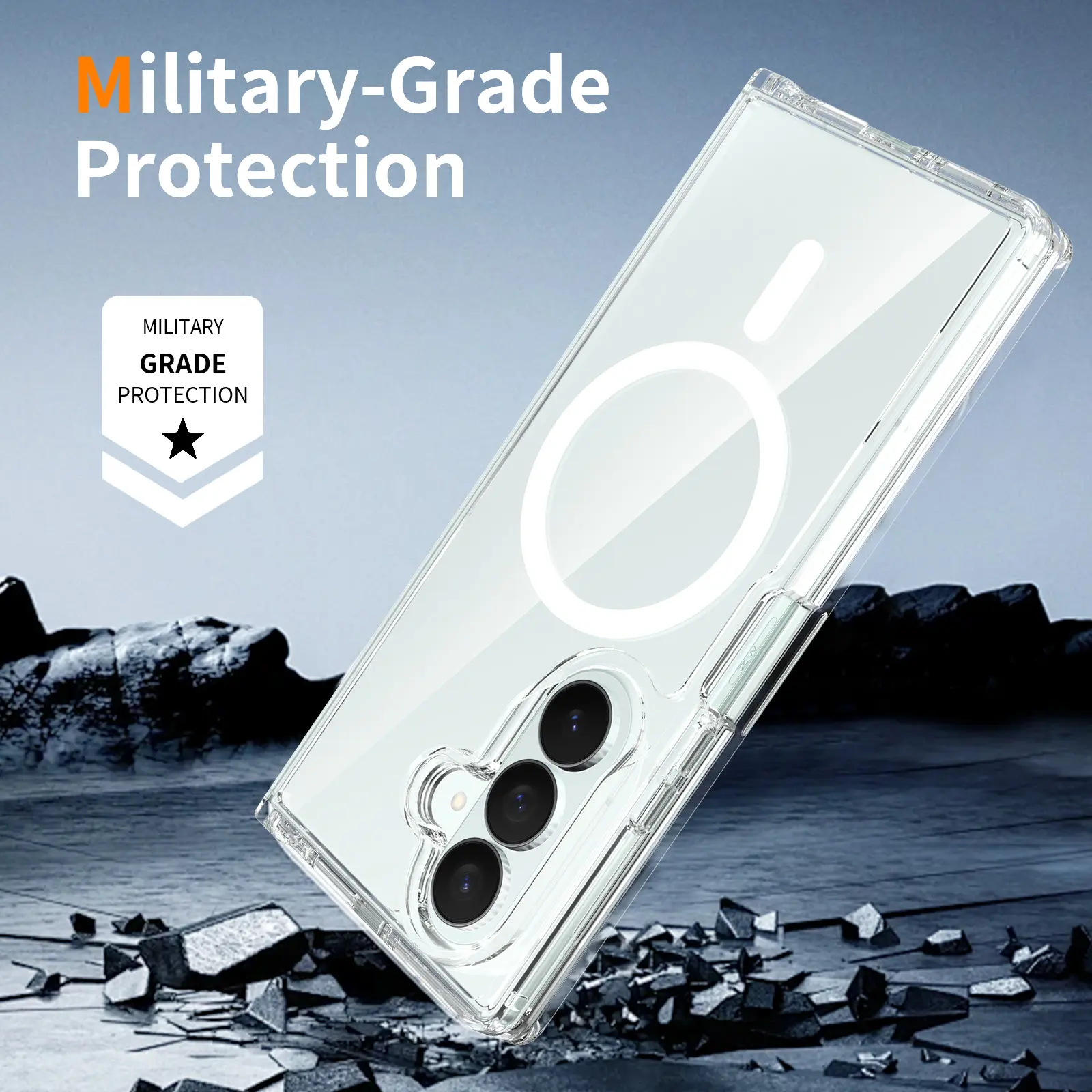 Samsung Galaxy Z Fold 8 Ultra Hoesje Hard Back Cover met MagSafe Transparant afbeelding 2
