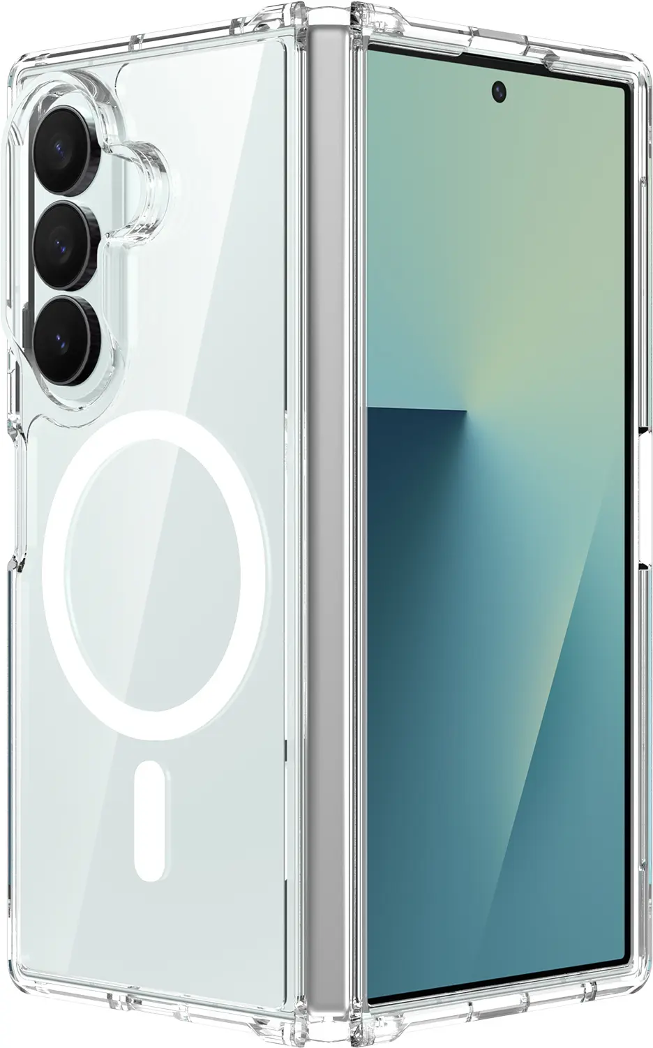 Samsung Galaxy Z Fold 8 Ultra Hoesje Hard Back Cover met MagSafe Transparant afbeelding 1