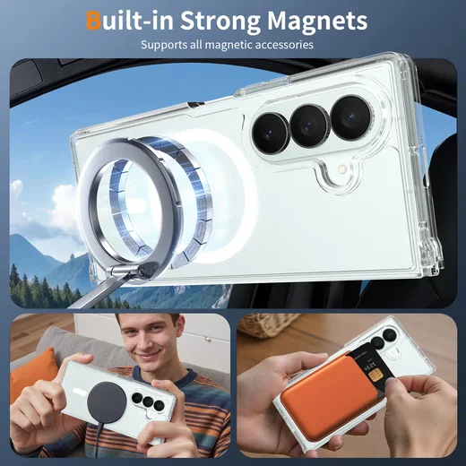 Samsung Galaxy Z Fold 8 Ultra Hoesje Hard Back Cover met MagSafe Transparant afbeelding 3