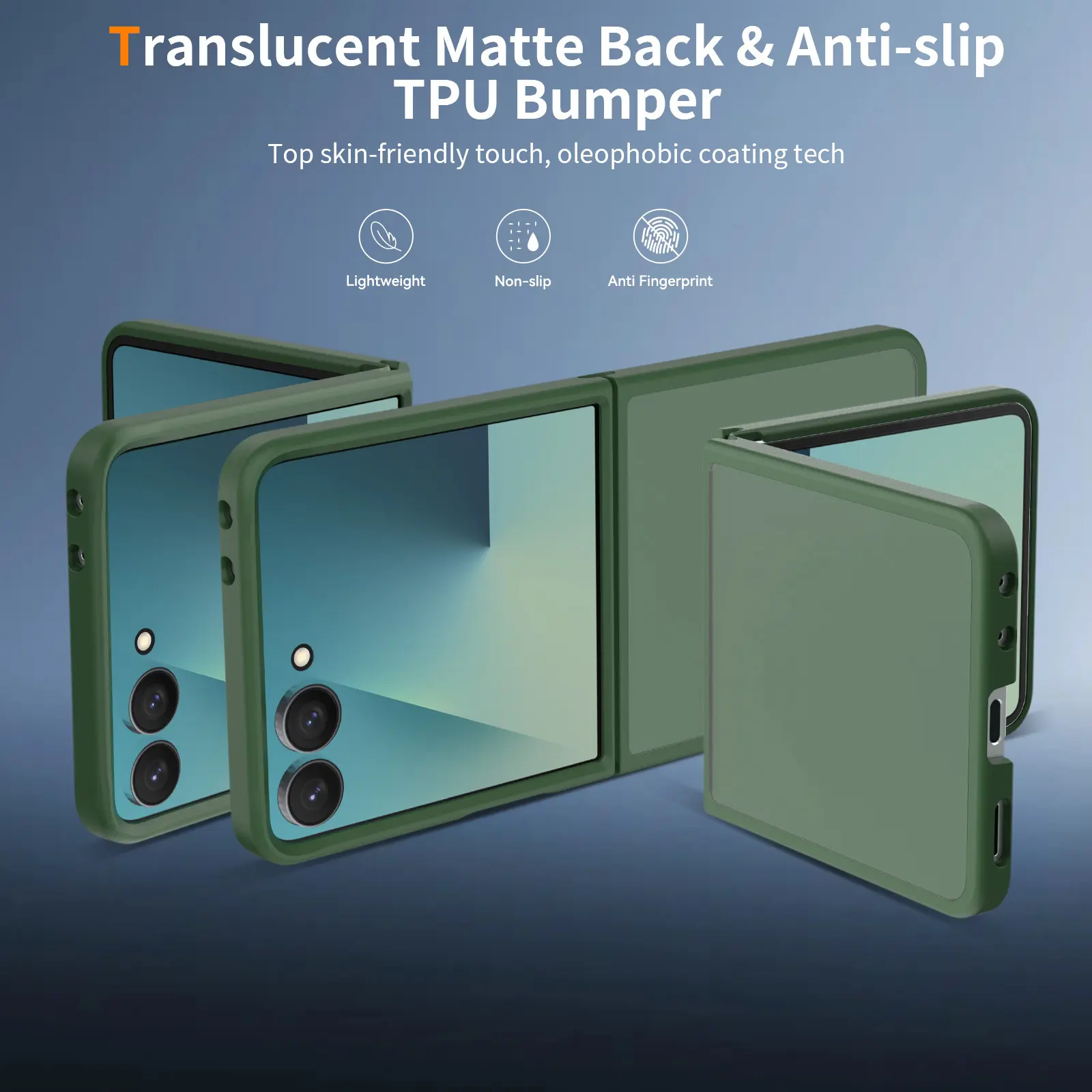 Samsung Galaxy Z Flip 8 Hoesje Back Cover Matte Groen afbeelding 2