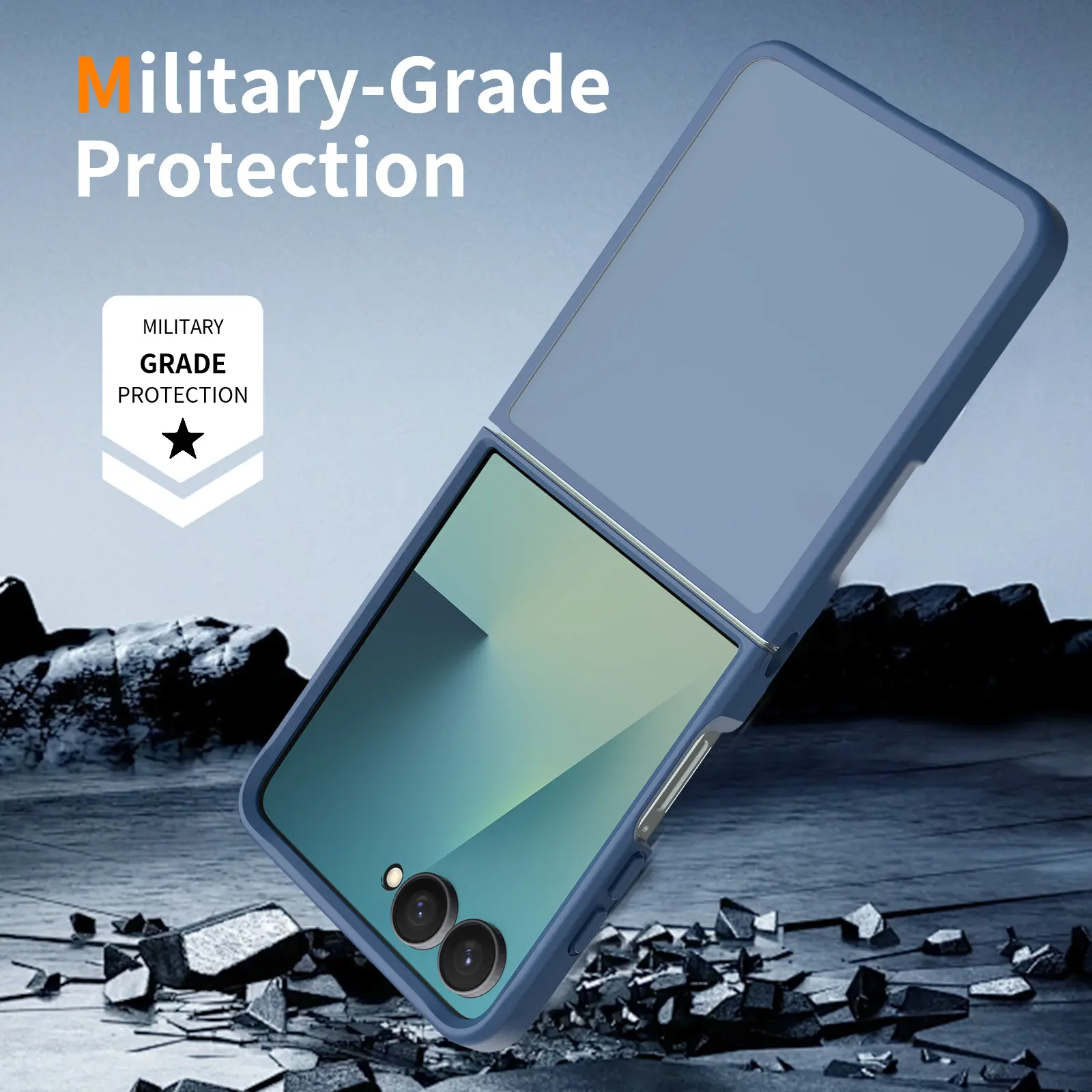 Samsung Galaxy Z Flip 8 Hoesje Back Cover Matte Blauw afbeelding 5