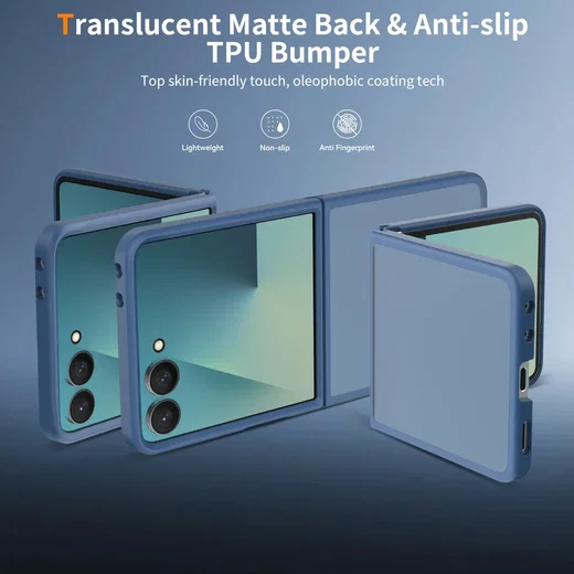 Samsung Galaxy Z Flip 8 Hoesje Back Cover Matte Blauw afbeelding 2