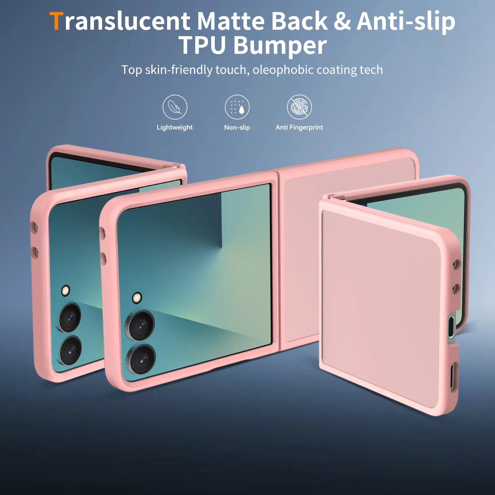Samsung Galaxy Z Flip 8 Hoesje Back Cover Matte Roze afbeelding 2