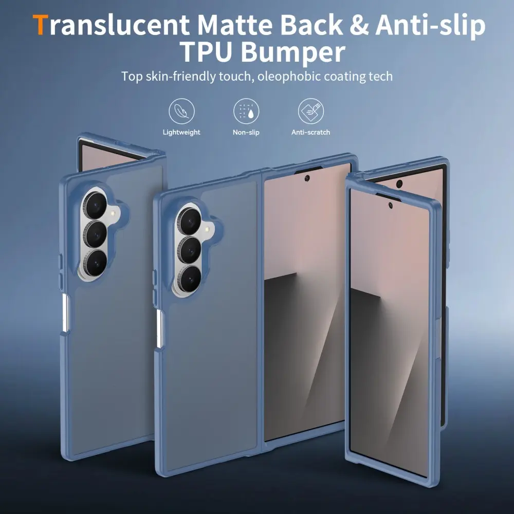 Samsung Galaxy Z Fold 8 Ultra Hoesje Back Cover Matte Blauw afbeelding 2