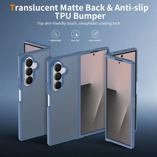 Samsung Galaxy Z Fold 8 Ultra Hoesje Back Cover Matte Blauw afbeelding 2