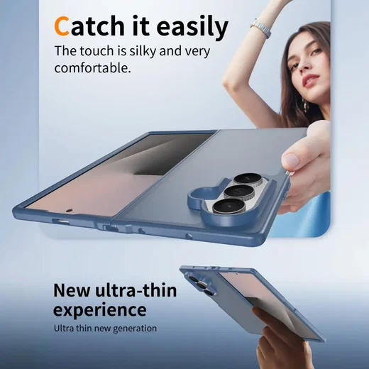 Samsung Galaxy Z Fold 8 Ultra Hoesje Back Cover Matte Blauw afbeelding 5