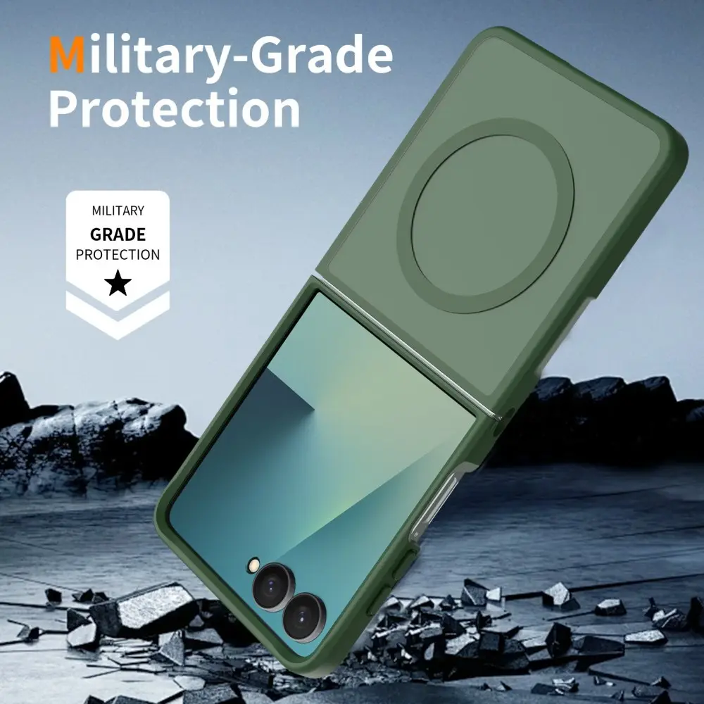 Samsung Galaxy Z Flip 8 Hybrid Hoesje met MagSafe Back Cover Matte Groen afbeelding 6