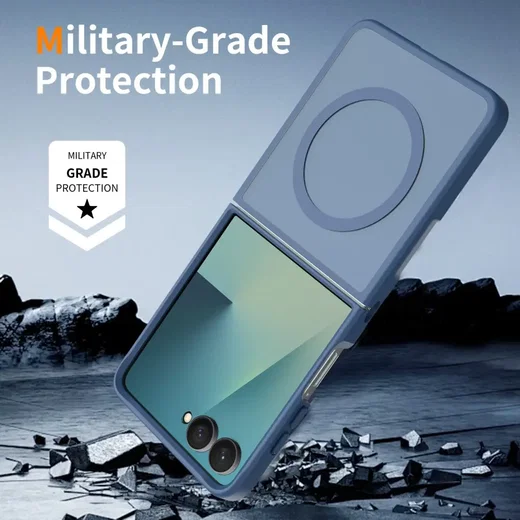 Samsung Galaxy Z Flip 8 Hybrid Hoesje met MagSafe Back Cover Matte Blauw afbeelding 6