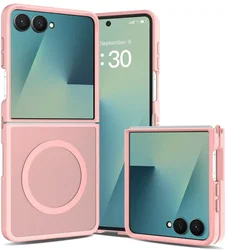 Samsung Galaxy Z Flip 8 Hybrid Hoesje met MagSafe Back Cover Matte Roze afbeelding