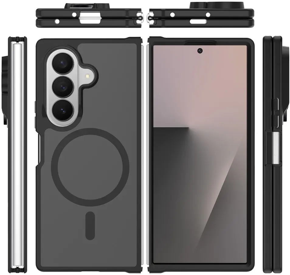 Samsung Galaxy Z Fold 8 Ultra Hybrid Hoesje met MagSafe Back Cover Matte Zwart afbeelding 10