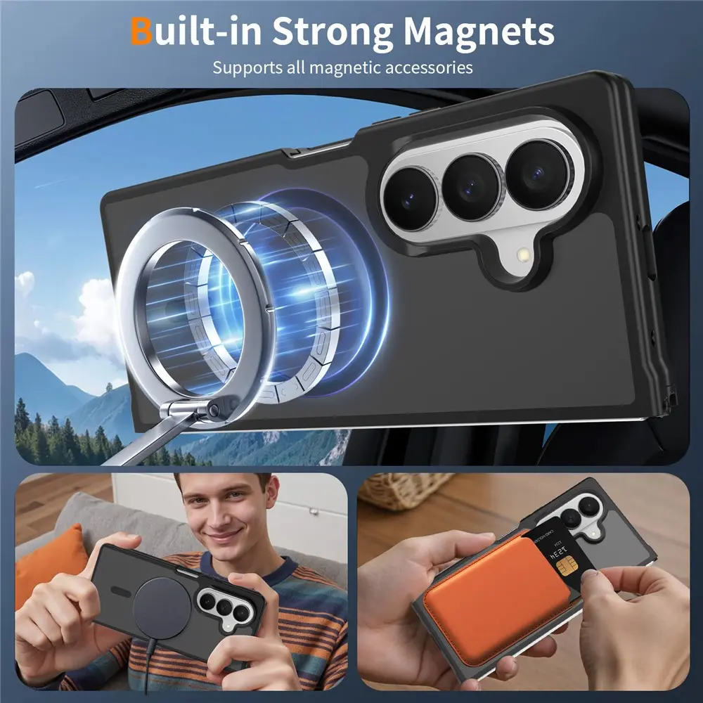 Samsung Galaxy Z Fold 8 Ultra Hybrid Hoesje met MagSafe Back Cover Matte Zwart afbeelding 7