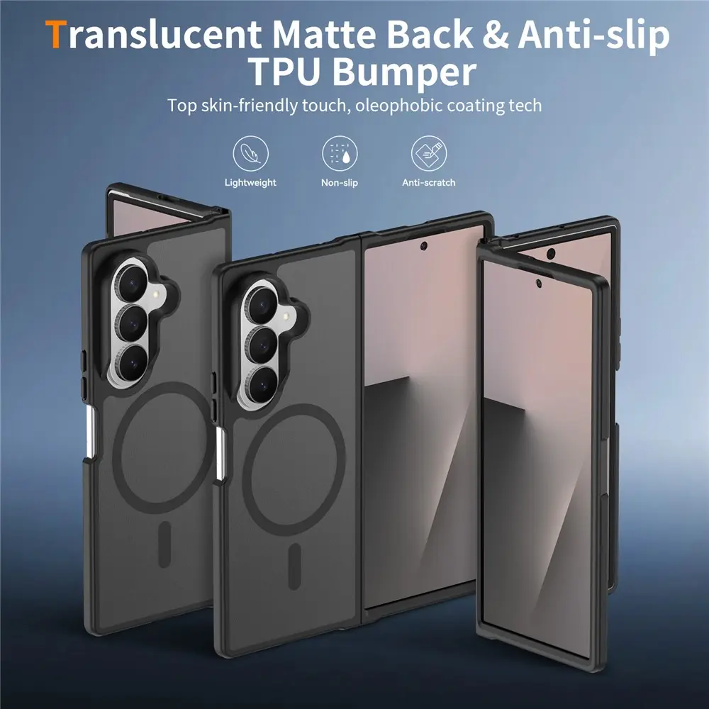 Samsung Galaxy Z Fold 8 Ultra Hybrid Hoesje met MagSafe Back Cover Matte Zwart afbeelding 8