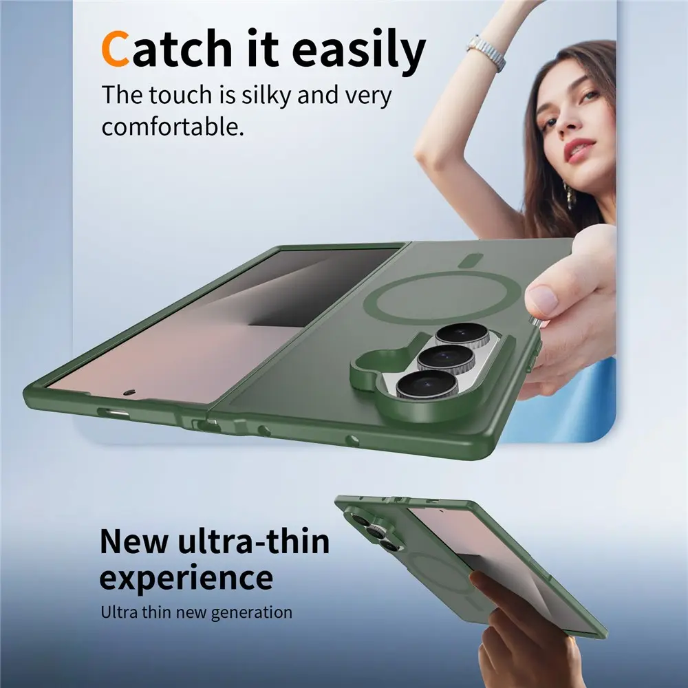 Samsung Galaxy Z Fold 8 Ultra Hybrid Hoesje met MagSafe Back Cover Matte Groen afbeelding 5