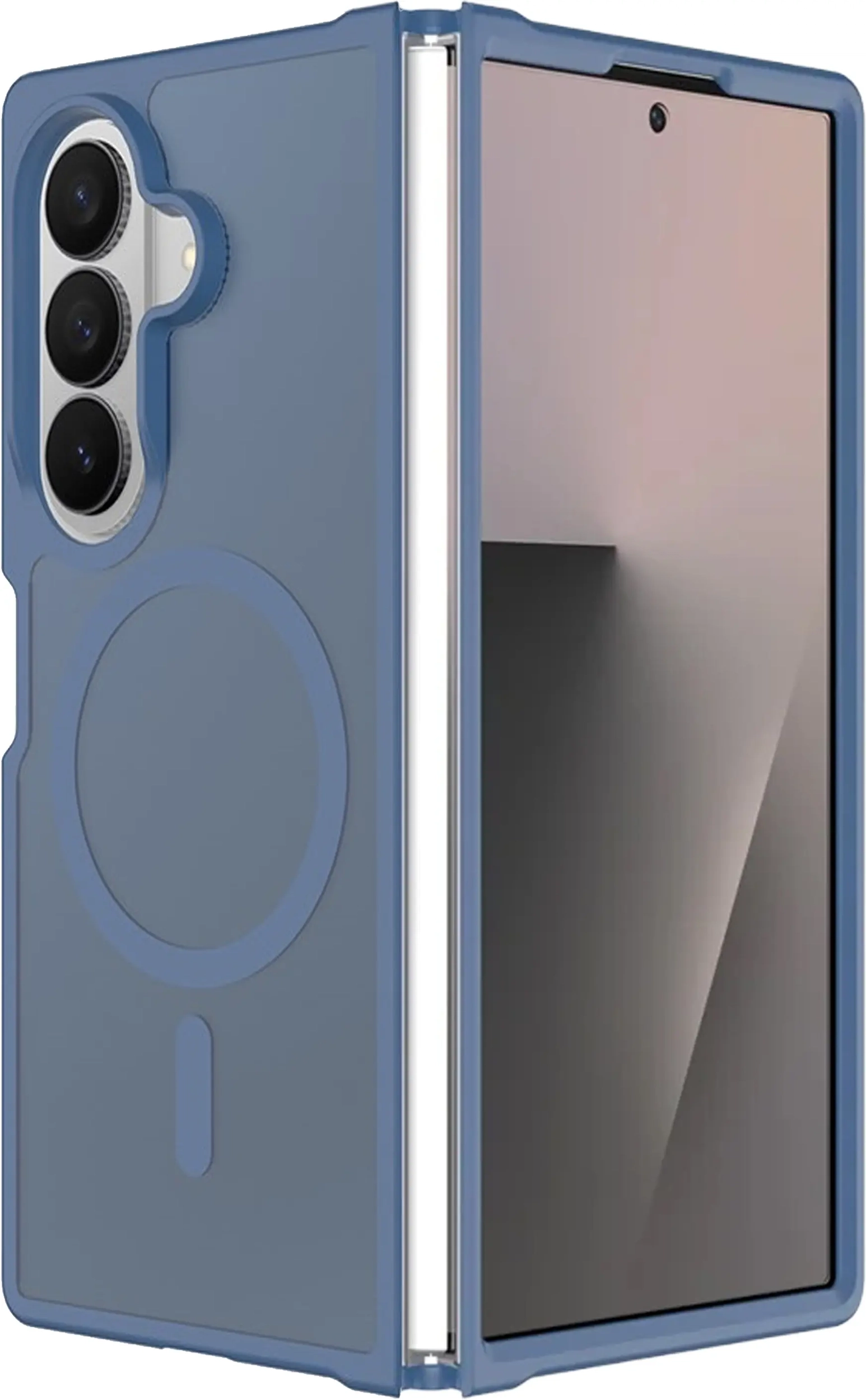 Samsung Galaxy Z Fold 8 Ultra Hybrid Hoesje met MagSafe Back Cover Matte Blauw afbeelding 1