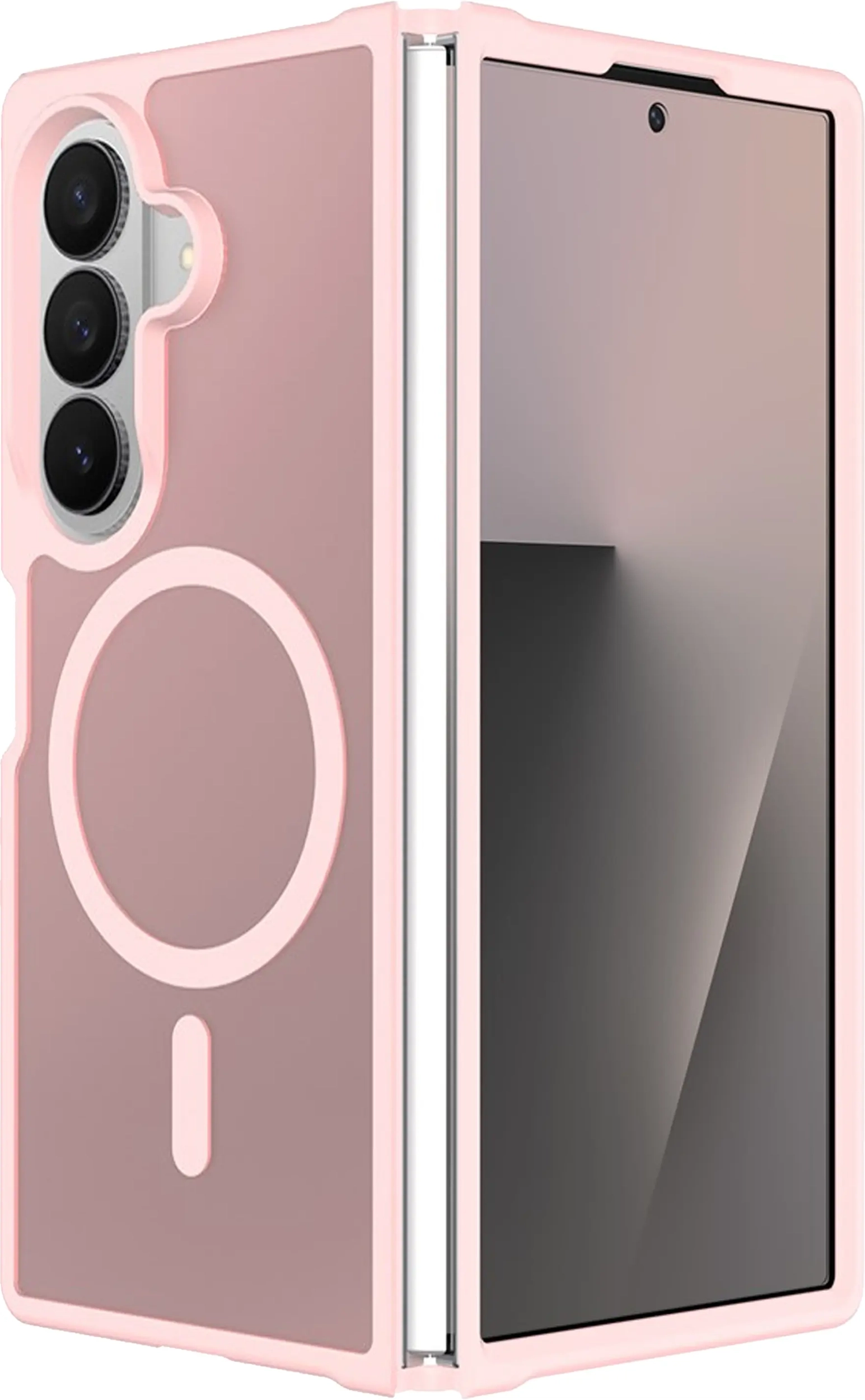 Samsung Galaxy Z Fold 8 Ultra Hybrid Hoesje met MagSafe Back Cover Matte Roze afbeelding 1