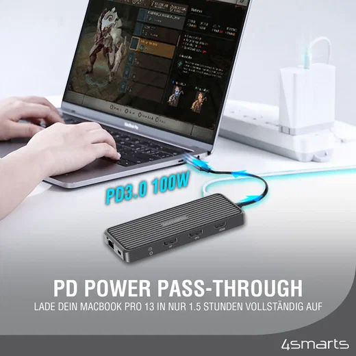 4smarts SmartDock USB-C Docking Station 11-in-1 Laptop Hub grijs afbeelding 3