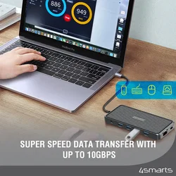 4smarts SmartDock USB-C Docking Station 11-in-1 Laptop Hub grijs afbeelding