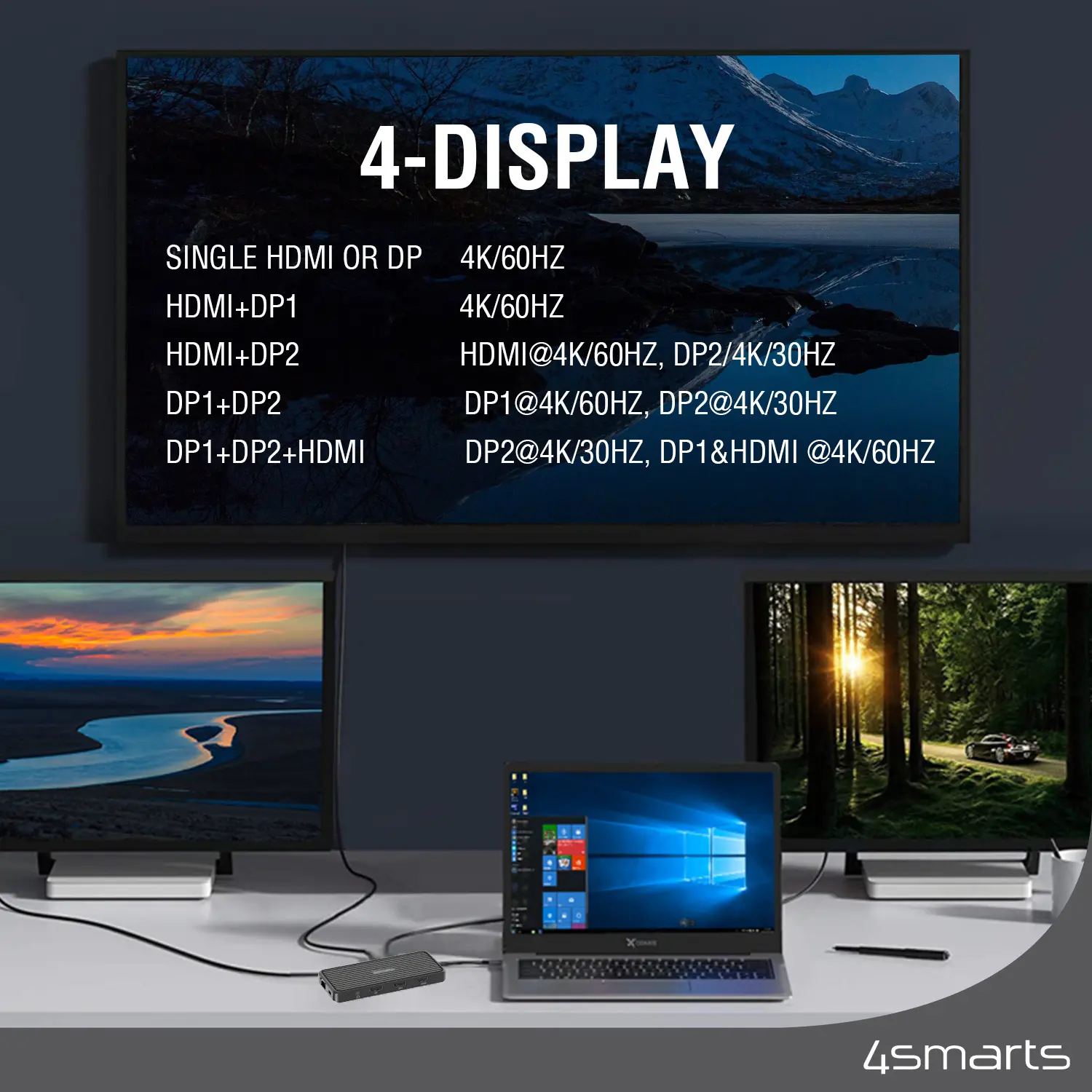 4smarts SmartDock USB-C Docking Station 11-in-1 Laptop Hub grijs afbeelding 2