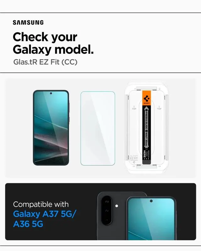 Spigen EZ Fit GLAS.tR Samsung A37 / A36 Screen Protector Transparant (1-Pack) afbeelding 2