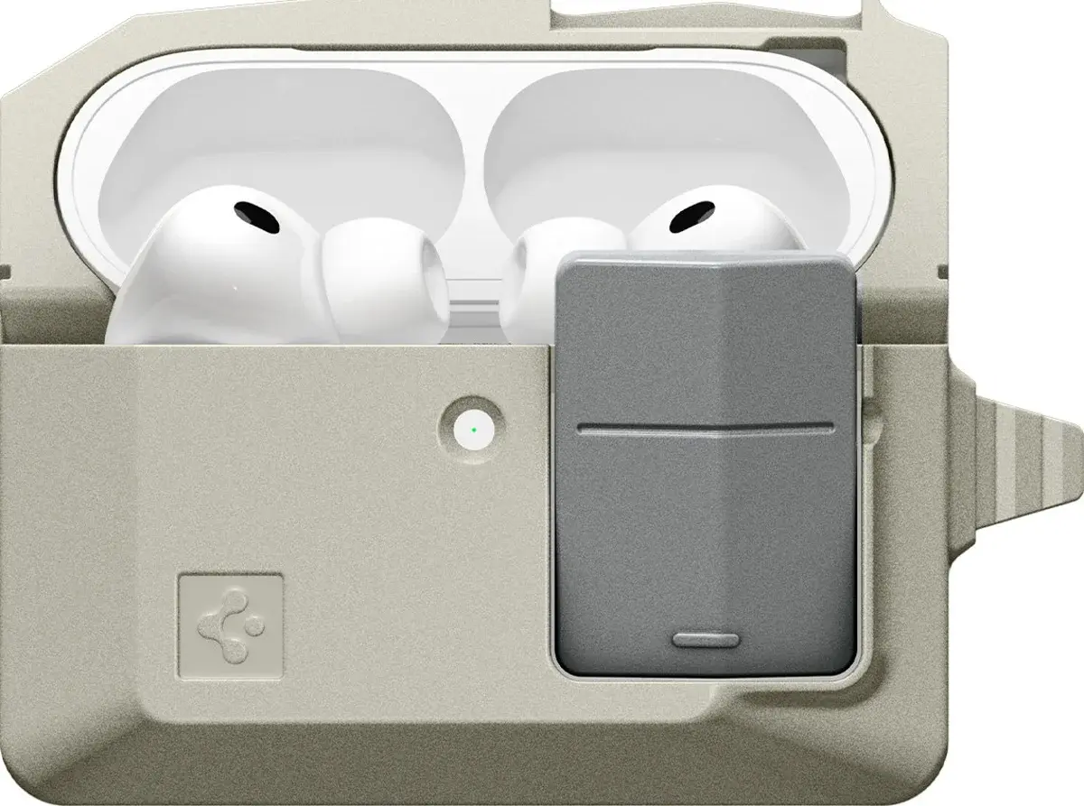 Spigen Classic LS AirPods Pro 3 (2025) Hoesje Schokbestendig met Koord Beige afbeelding 2