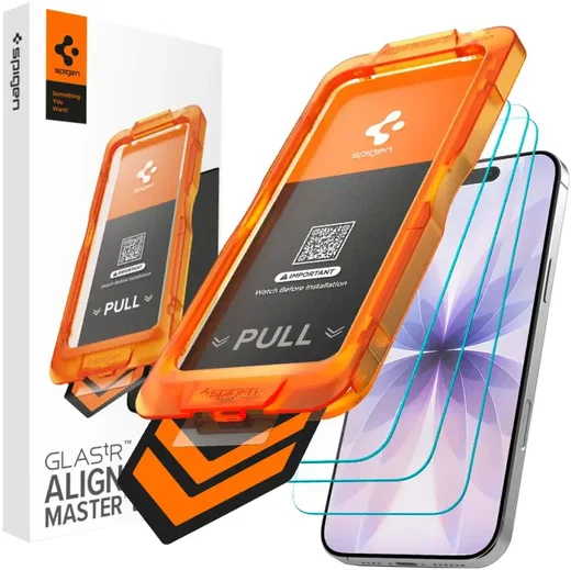 Spigen AlignMaster Apple iPhone 17 Screen Protector Tempered Glass (3-Pack) afbeelding 1