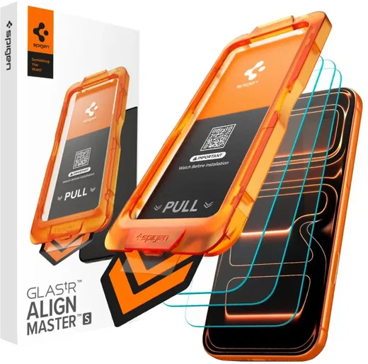 Spigen AlignMaster iPhone 17 Pro Max Screen Protector Tempered Glass (3-Pack) afbeelding 1