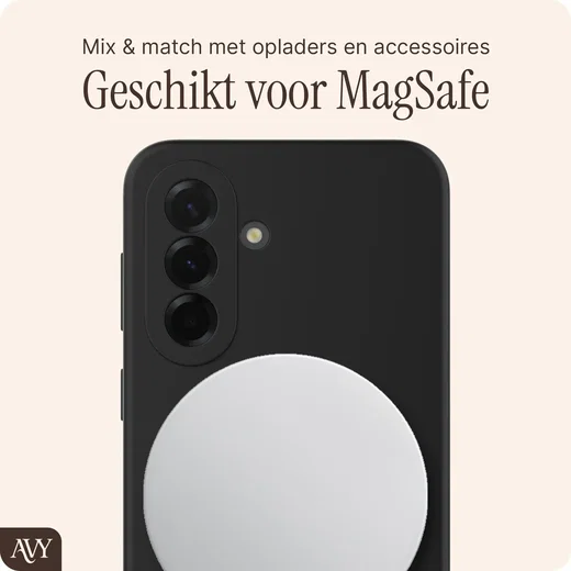 AVY Samsung Galaxy A37 Hoesje Liquid Silicone met MagSafe Zwart afbeelding 7