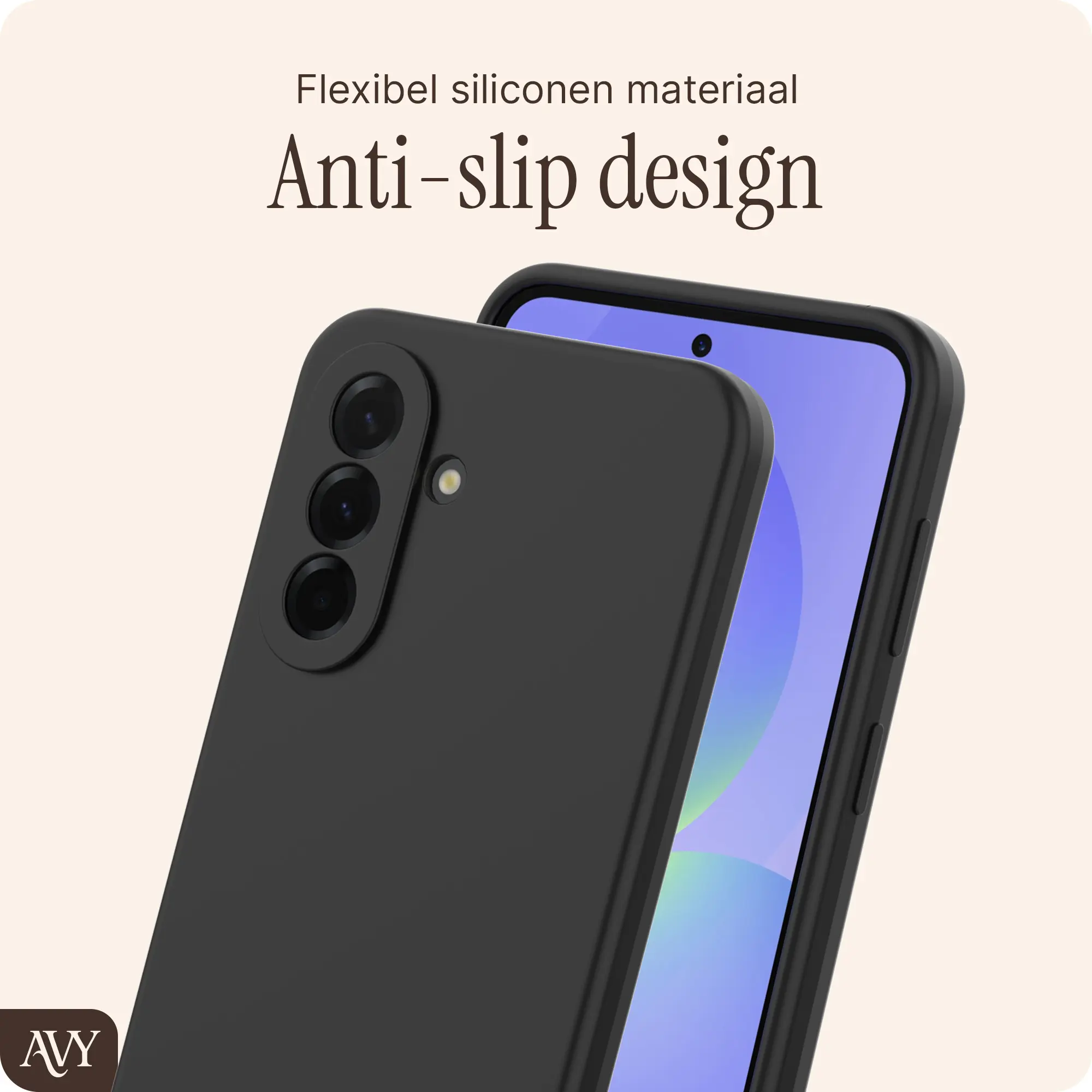 AVY Samsung Galaxy A37 Hoesje Liquid Silicone met MagSafe Zwart afbeelding 6