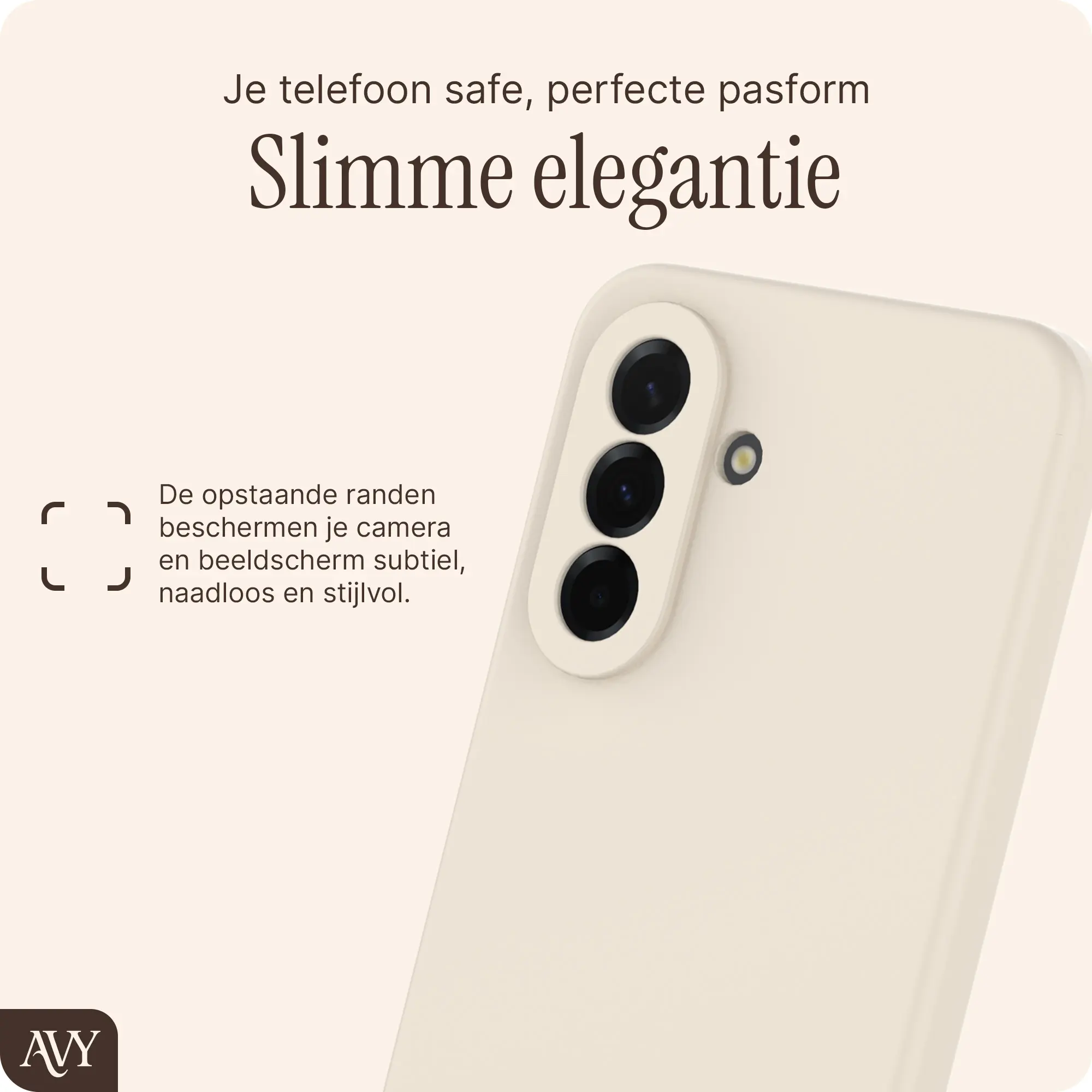 AVY Samsung Galaxy A37 Hoesje Liquid Silicone met MagSafe Beige afbeelding 8