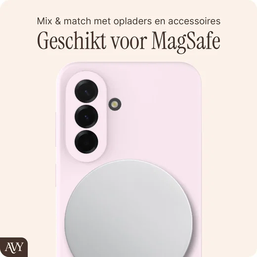 AVY Samsung Galaxy A37 Hoesje Liquid Silicone met MagSafe Roze afbeelding 7