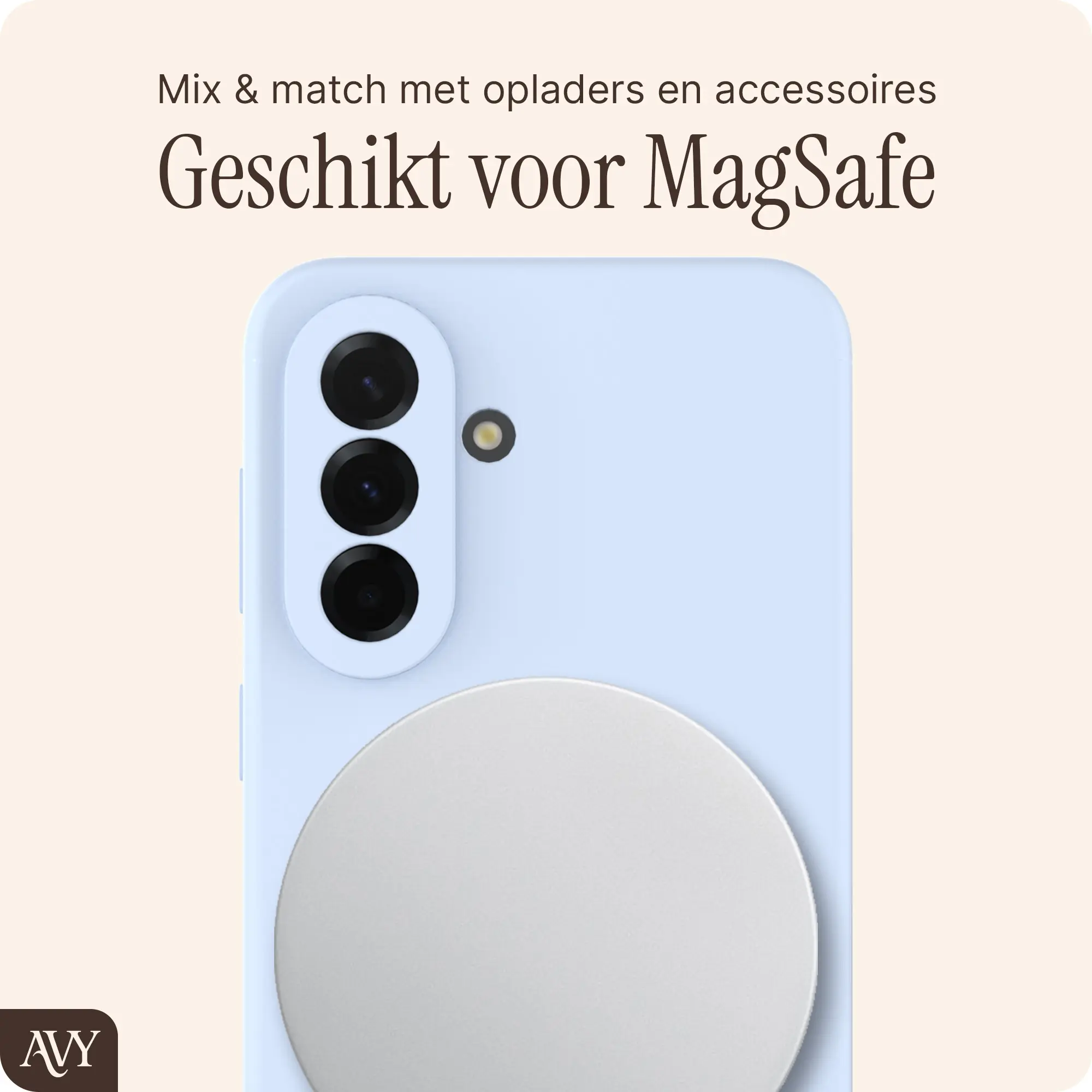 AVY Samsung Galaxy A37 Hoesje Liquid Silicone met MagSafe Blauw afbeelding 7