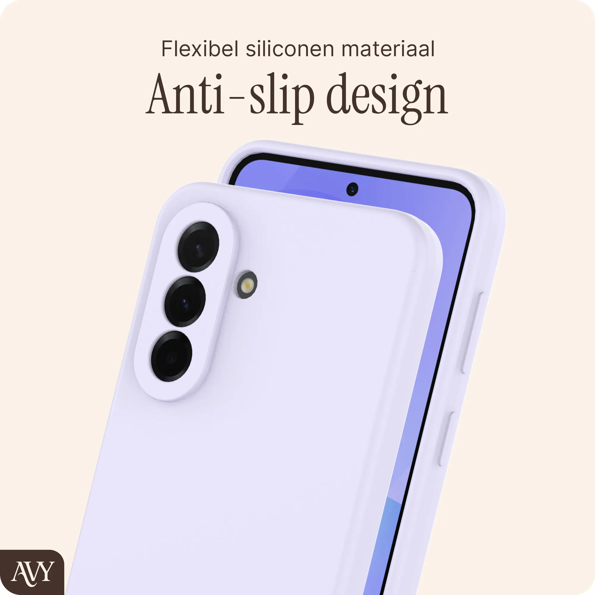 AVY Samsung Galaxy A37 Hoesje Liquid Silicone met MagSafe Paars afbeelding 6