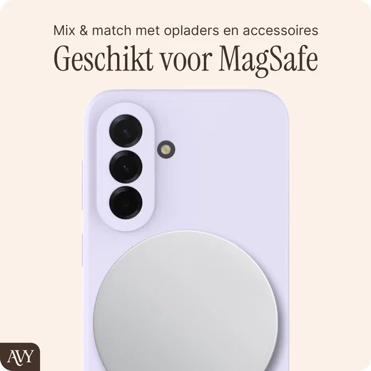 AVY Samsung Galaxy A37 Hoesje Liquid Silicone met MagSafe Paars afbeelding 7