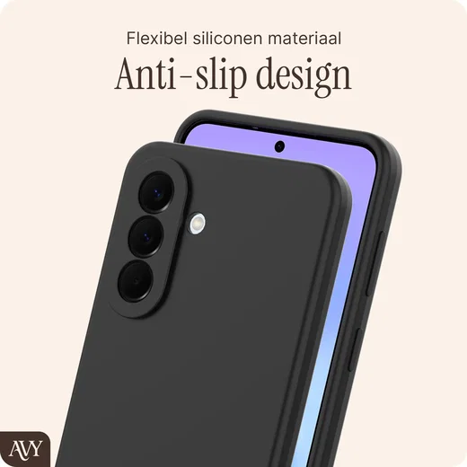 AVY Samsung Galaxy A57 Hoesje Liquid Silicone met MagSafe Zwart afbeelding 6