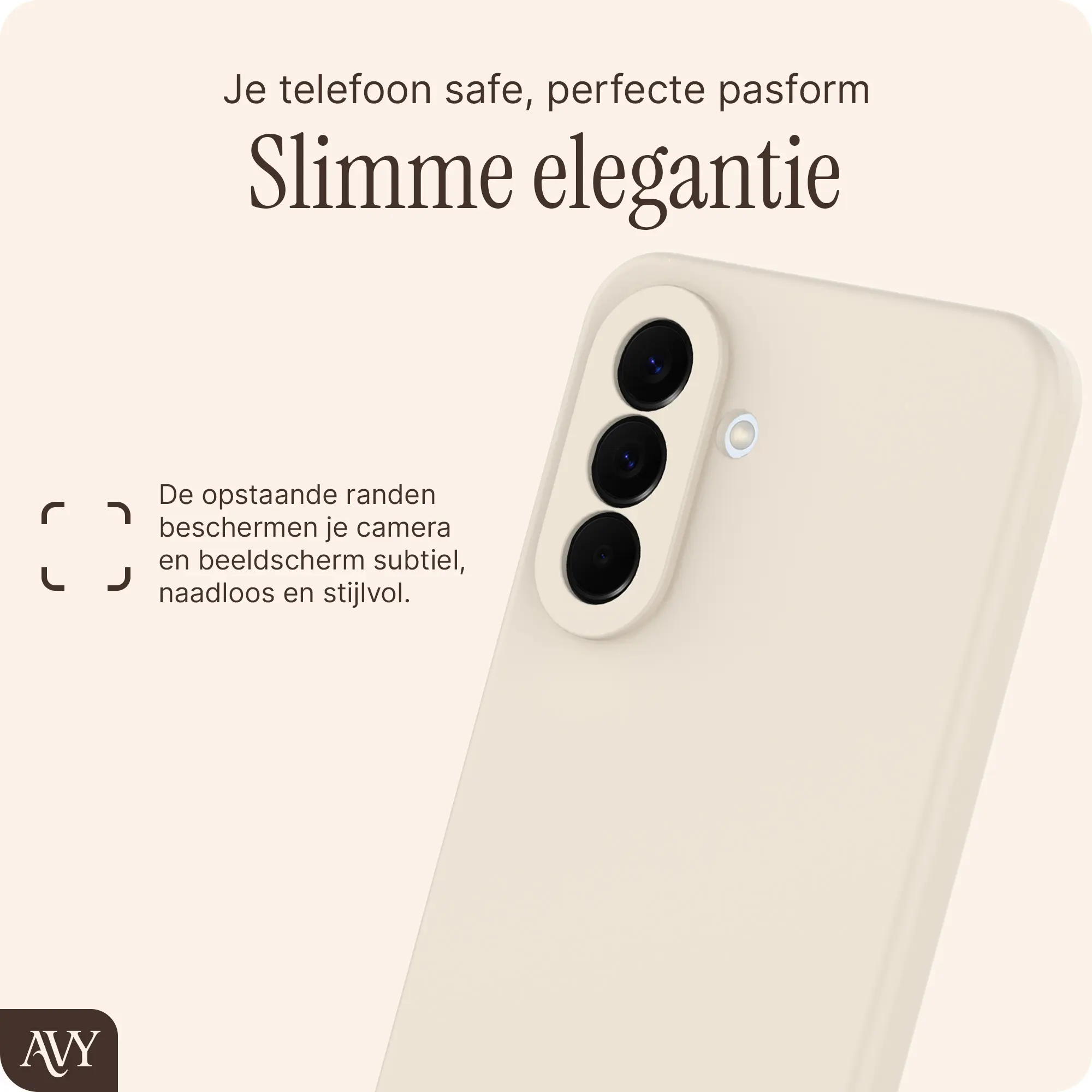AVY Samsung Galaxy A57 Hoesje Liquid Silicone met MagSafe Beige afbeelding 8
