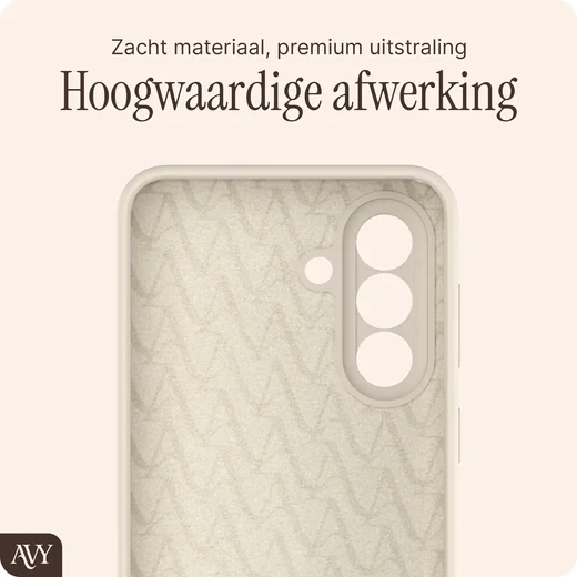 AVY Samsung Galaxy A57 Hoesje Liquid Silicone met MagSafe Beige afbeelding 9
