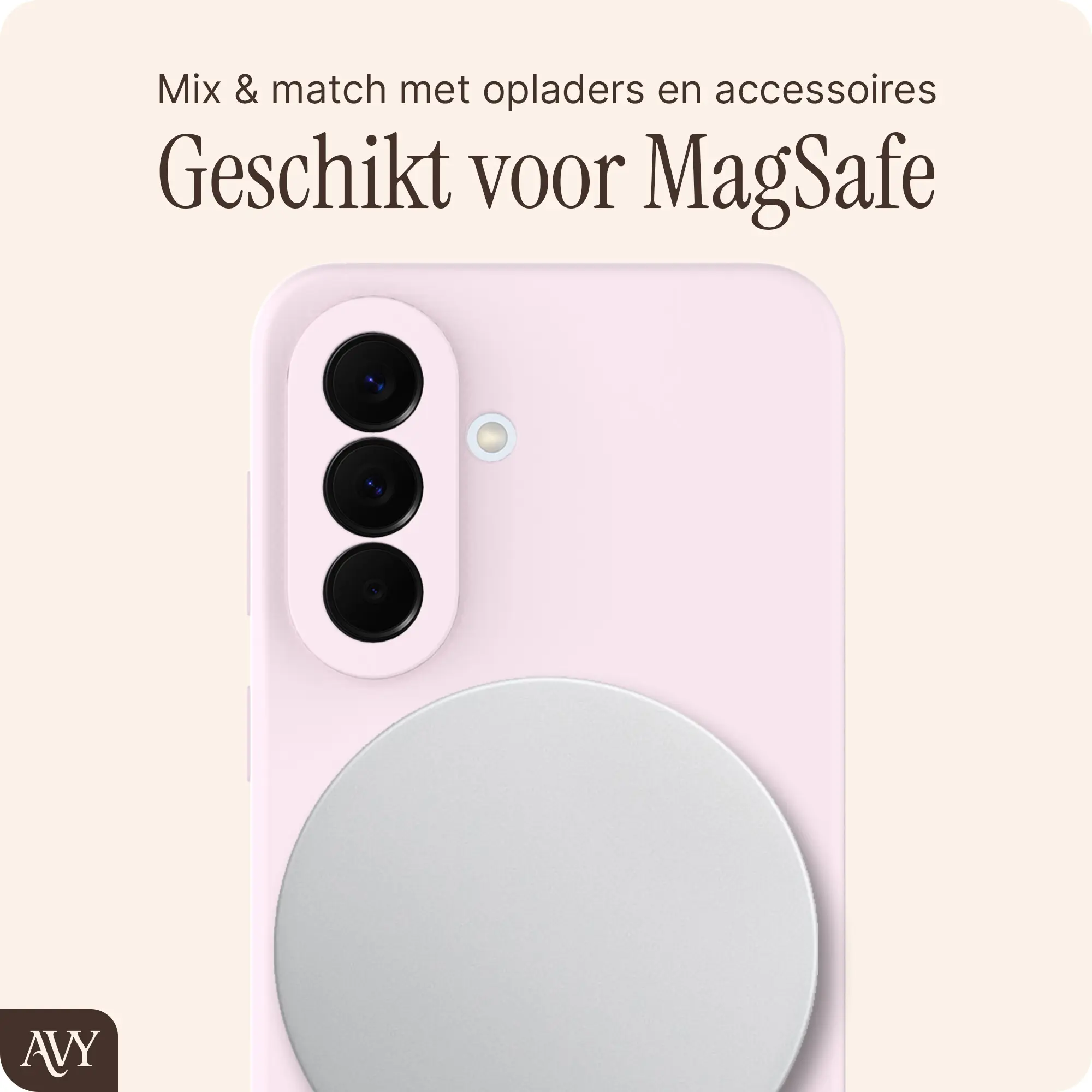 AVY Samsung Galaxy A57 Hoesje Liquid Silicone met MagSafe Roze afbeelding 7