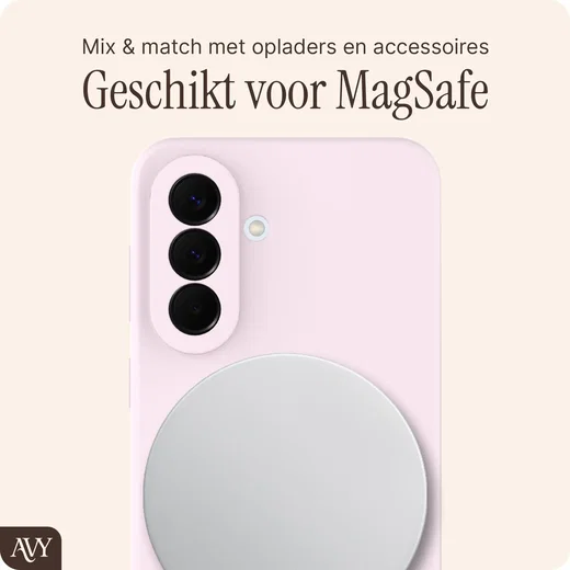 AVY Samsung Galaxy A57 Hoesje Liquid Silicone met MagSafe Roze afbeelding 7