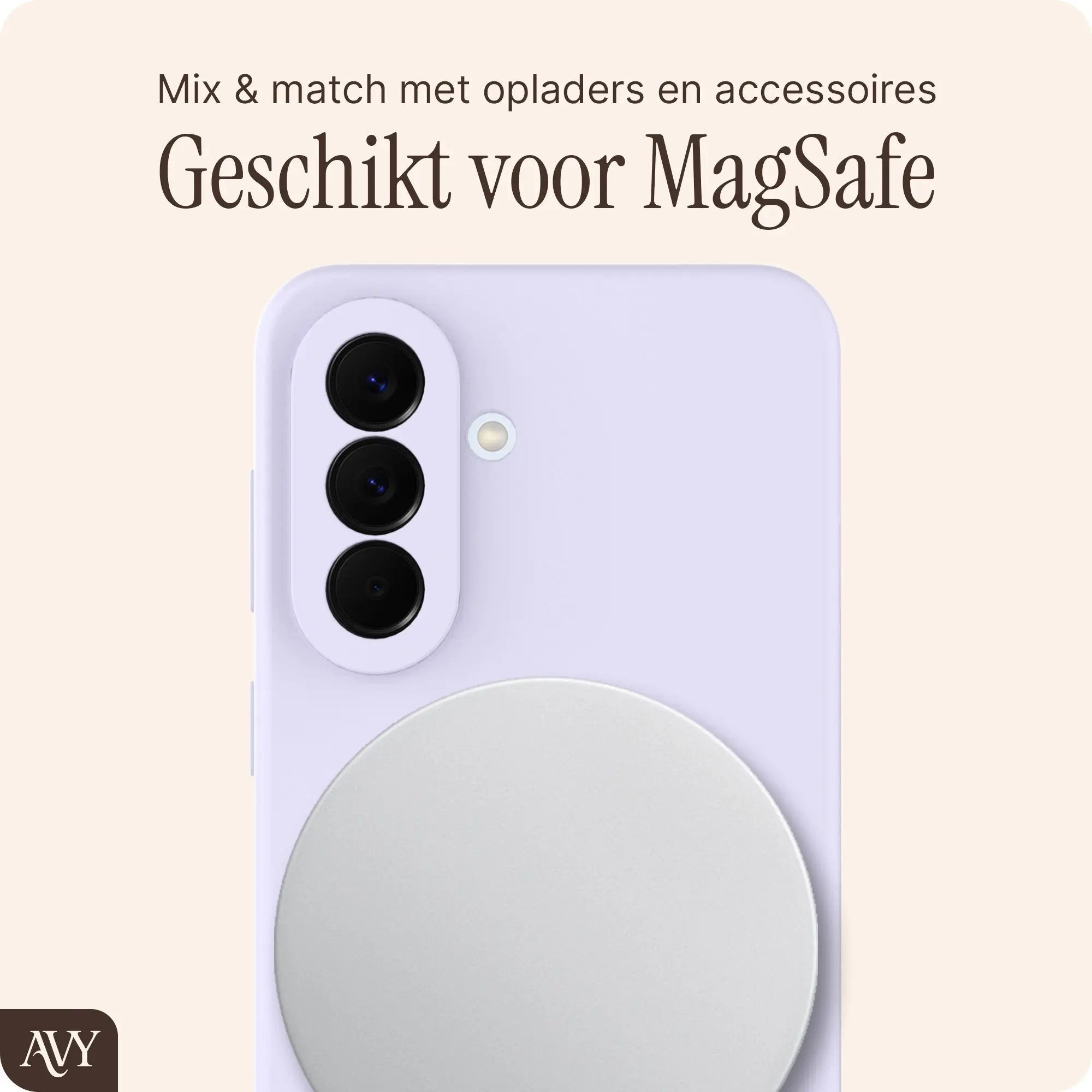 AVY Samsung Galaxy A57 Hoesje Liquid Silicone met MagSafe Paars afbeelding 7