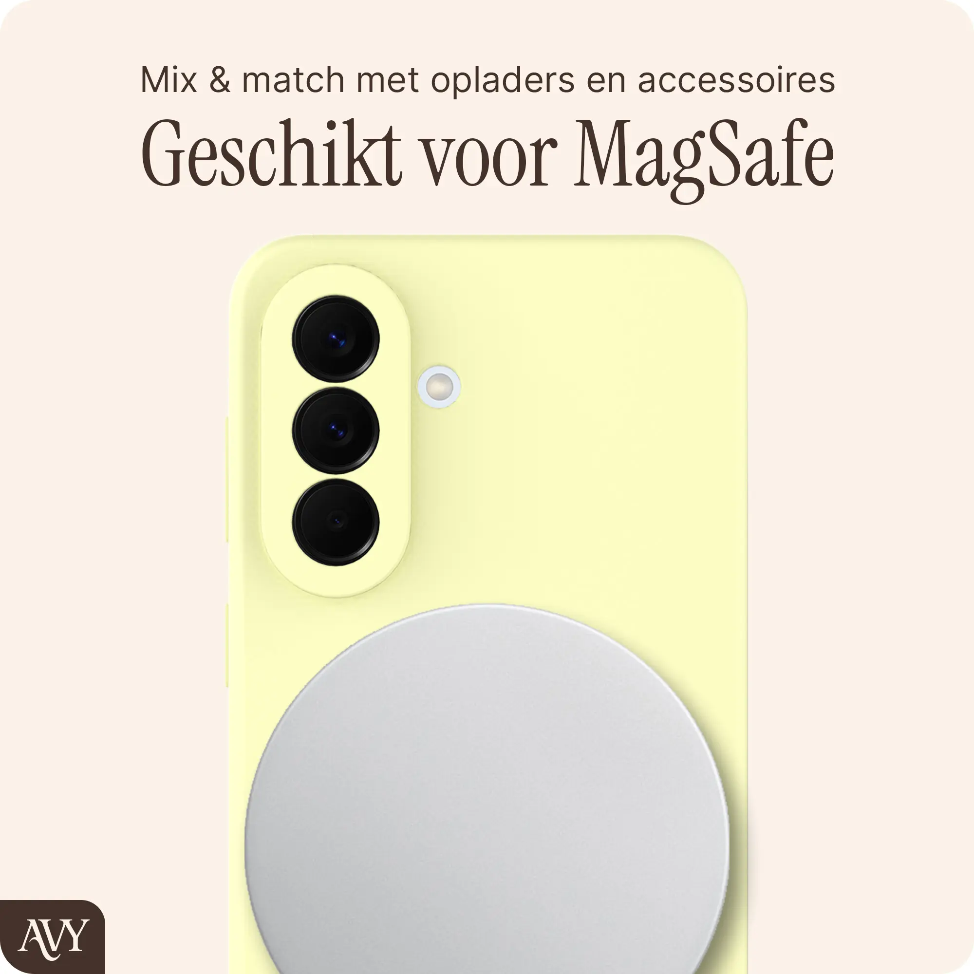 AVY Samsung Galaxy A57 Hoesje Liquid Silicone met MagSafe Butter Yellow afbeelding 7