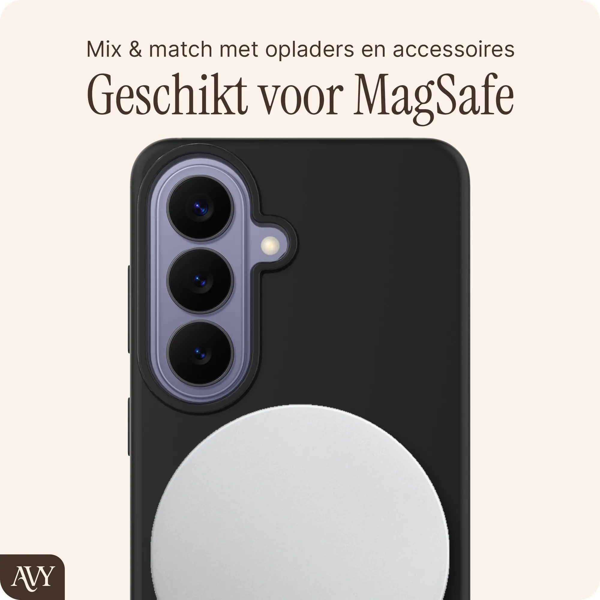 AVY Samsung Galaxy S26 Hoesje Liquid Silicone met MagSafe Zwart afbeelding 8
