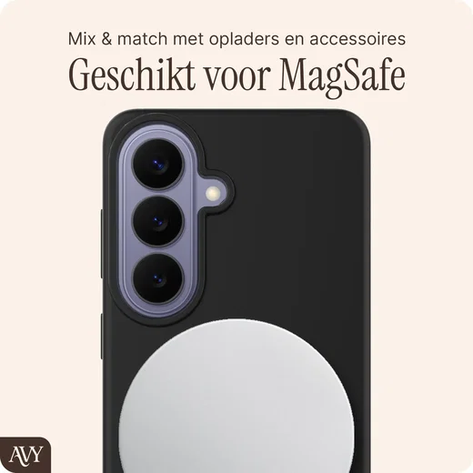 AVY Samsung Galaxy S26 Hoesje Liquid Silicone met MagSafe Zwart afbeelding 8