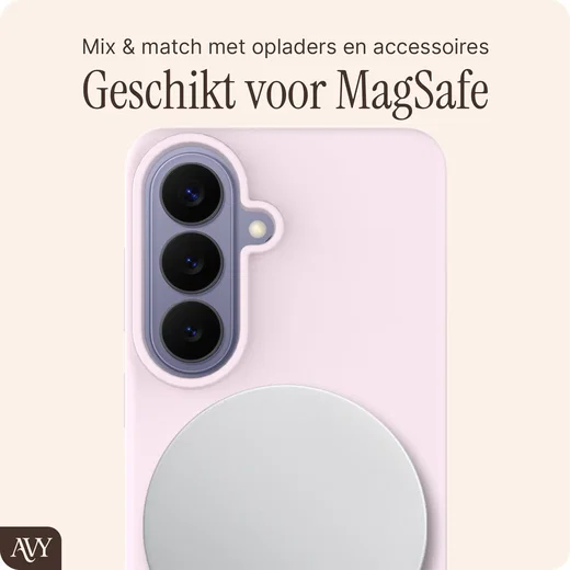AVY Samsung Galaxy S26 Hoesje Liquid Silicone met MagSafe Roze afbeelding 8