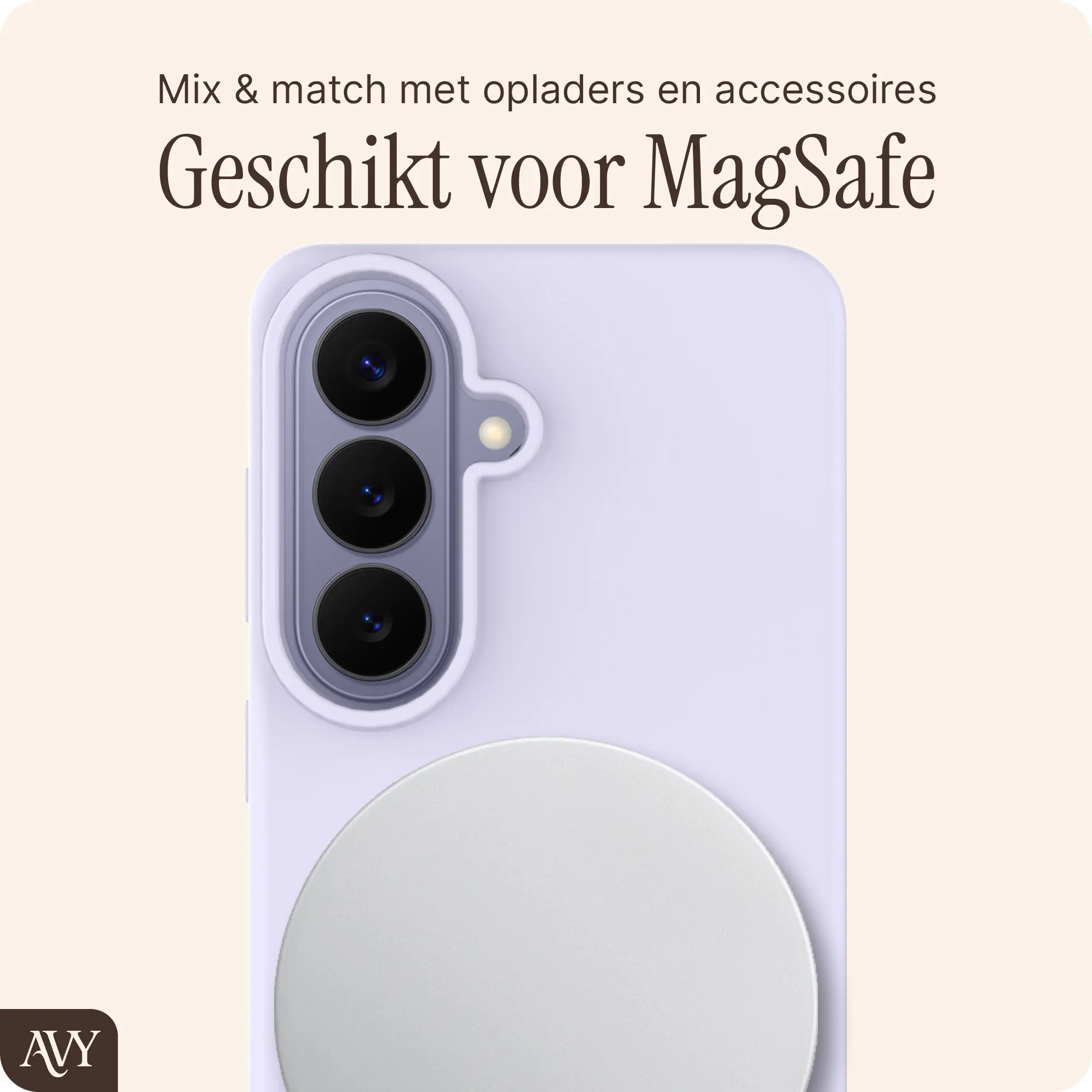 AVY Samsung Galaxy S26 Hoesje Liquid Silicone met MagSafe Paars afbeelding 8