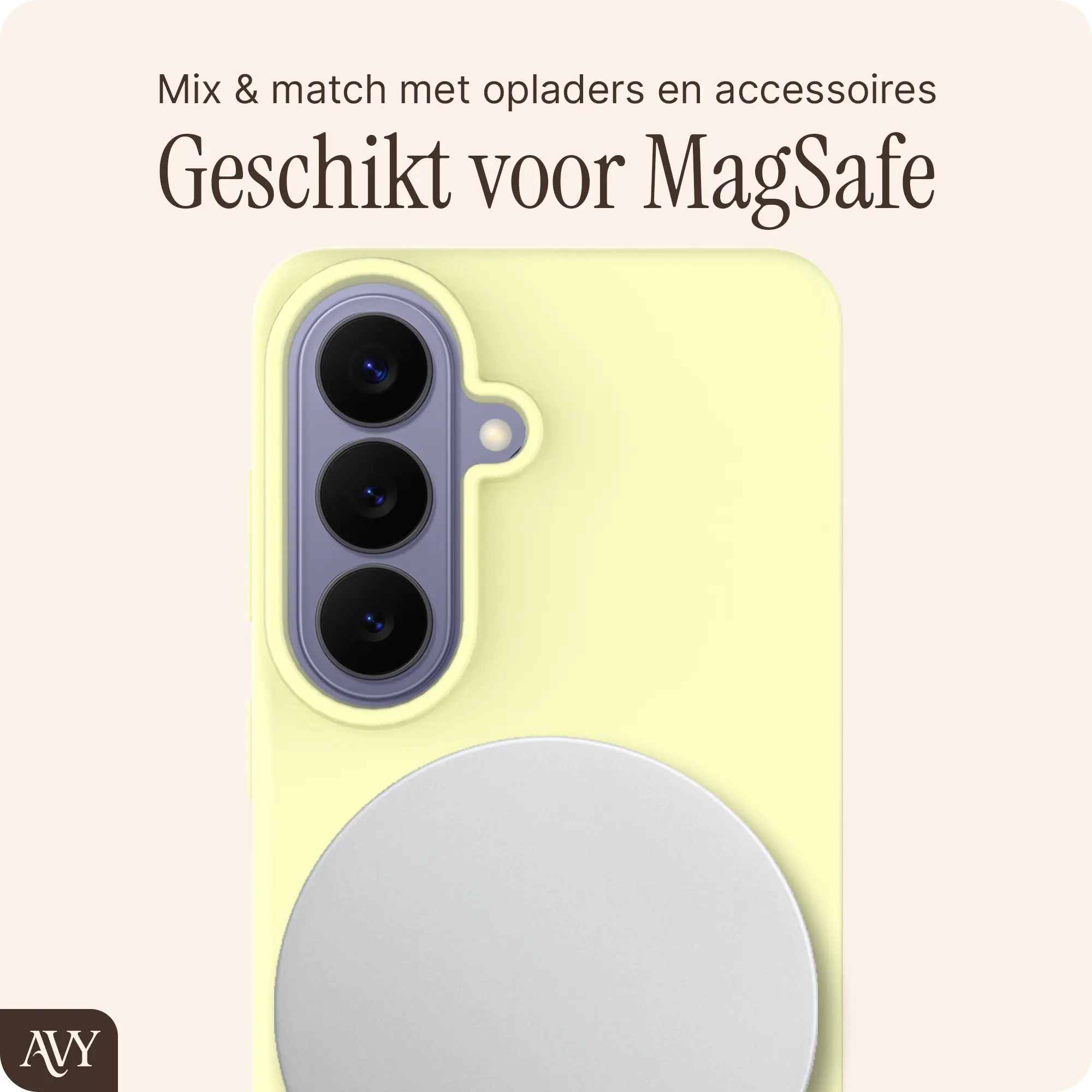 AVY Samsung Galaxy S26 Hoesje Liquid Silicone met MagSafe Butter Yellow afbeelding 8