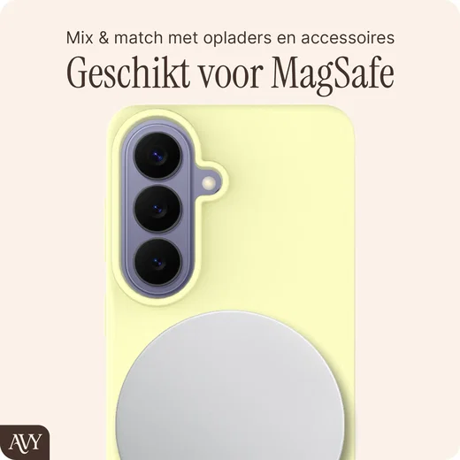 AVY Samsung Galaxy S26 Hoesje Liquid Silicone met MagSafe Butter Yellow afbeelding 8