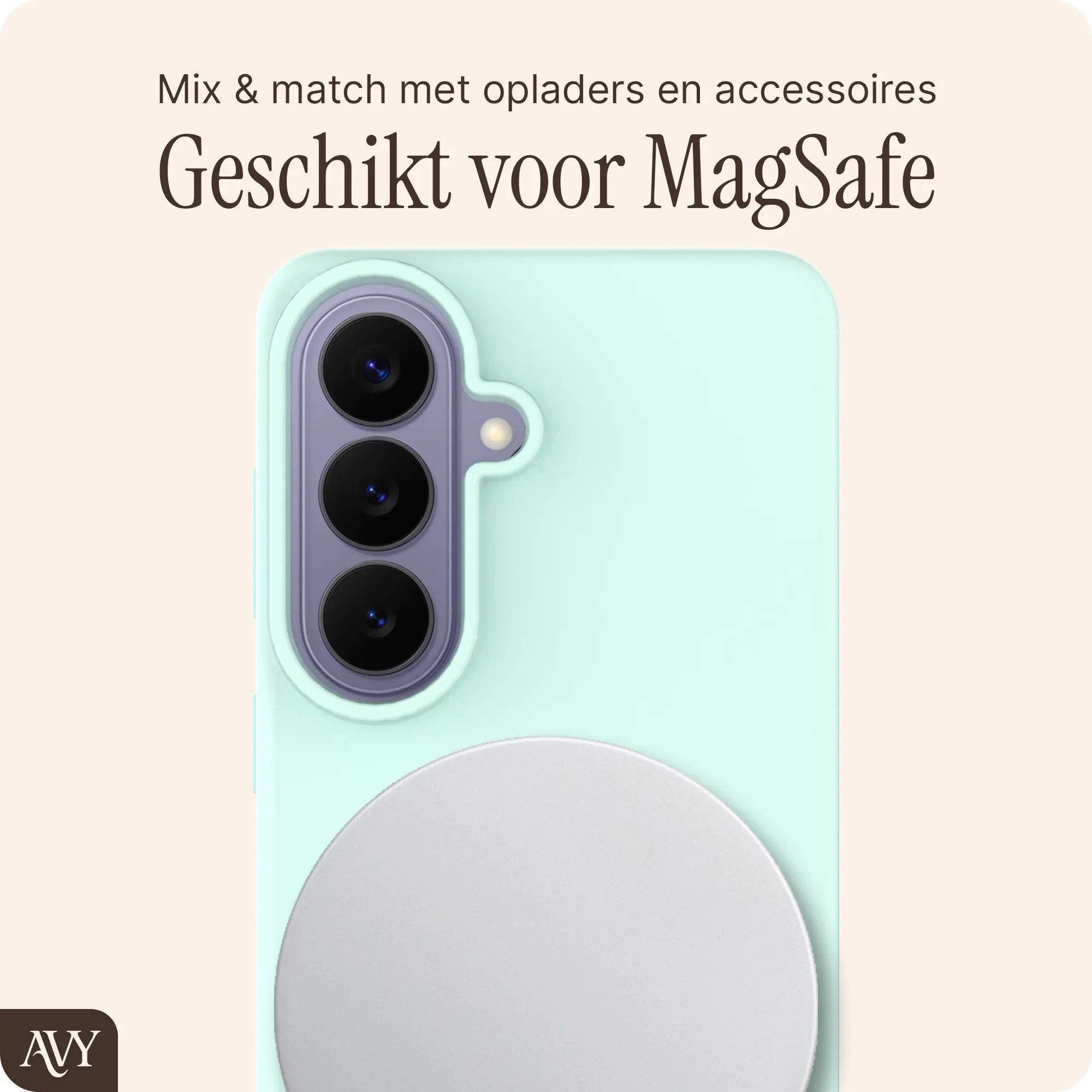 AVY Samsung Galaxy S26 Hoesje Liquid Silicone met MagSafe Matcha afbeelding 8
