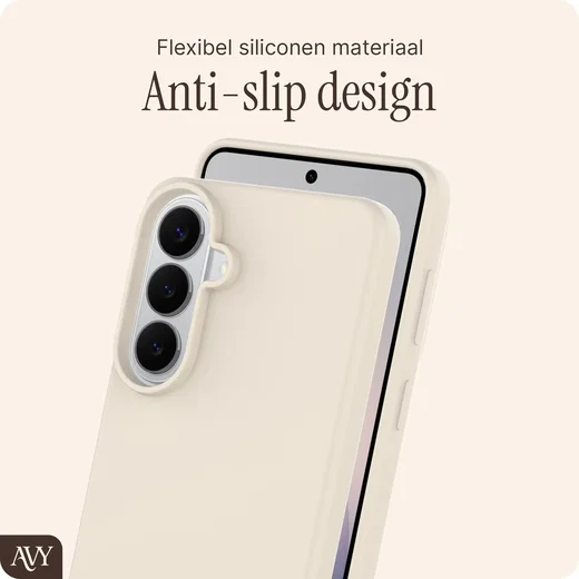 AVY Samsung Galaxy S26 Plus Hoesje Liquid Silicone met MagSafe Beige afbeelding 7