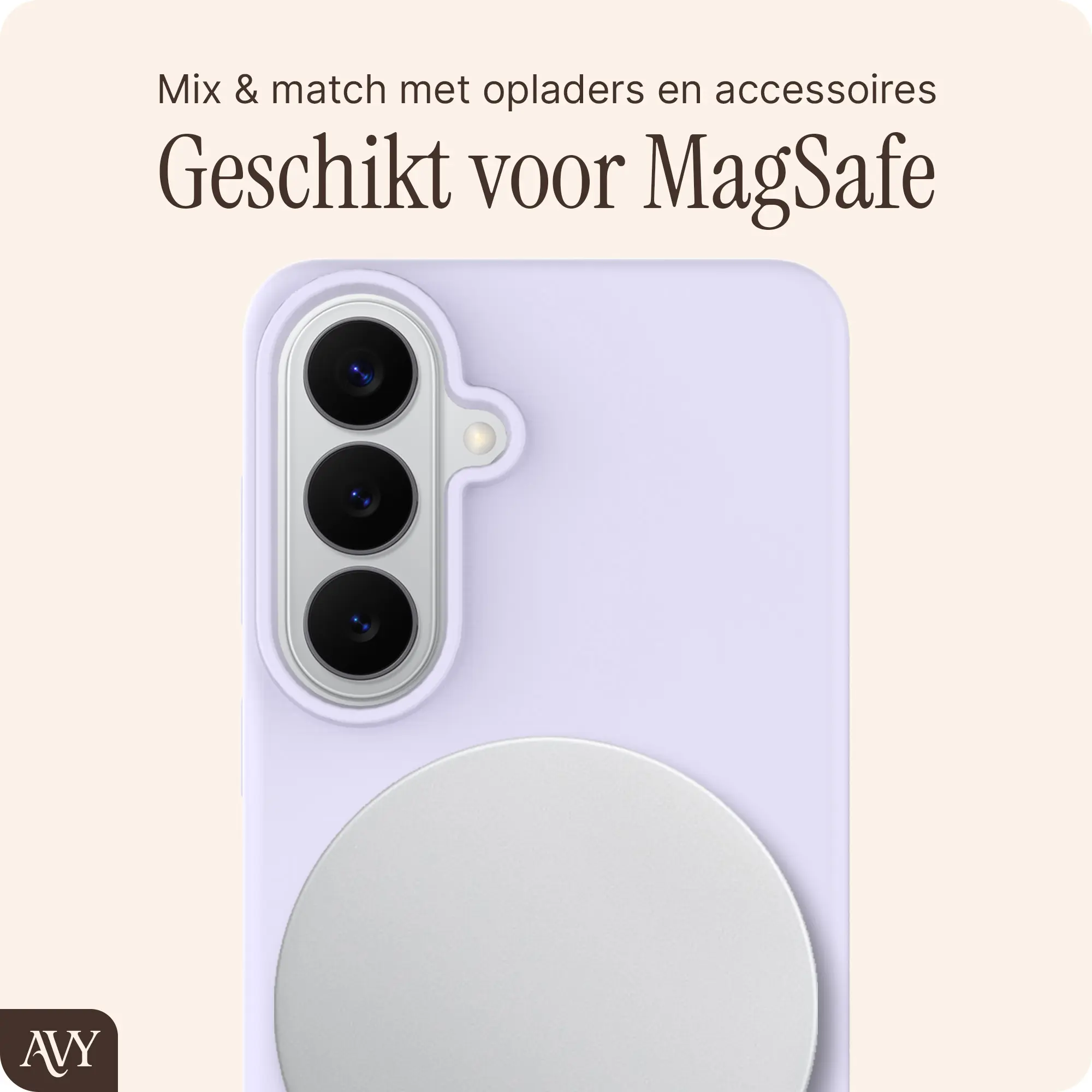 AVY Samsung Galaxy S26 Plus Hoesje Liquid Silicone met MagSafe Paars afbeelding 8
